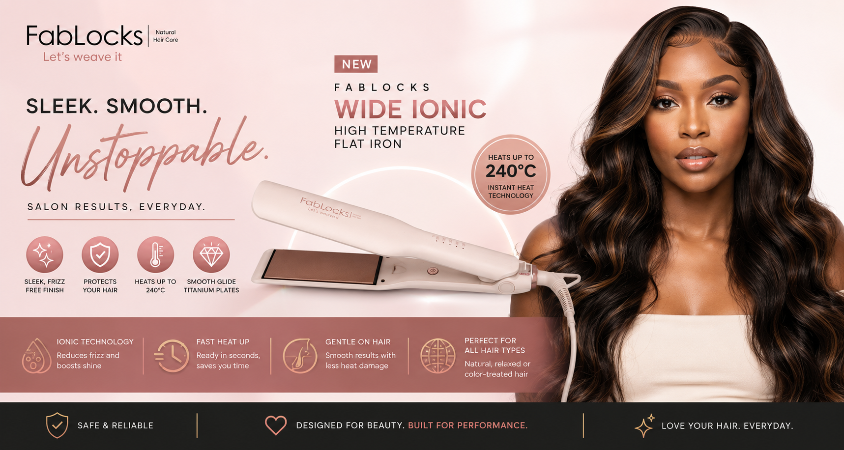 Wide Ionic High Temperature Flat Iron